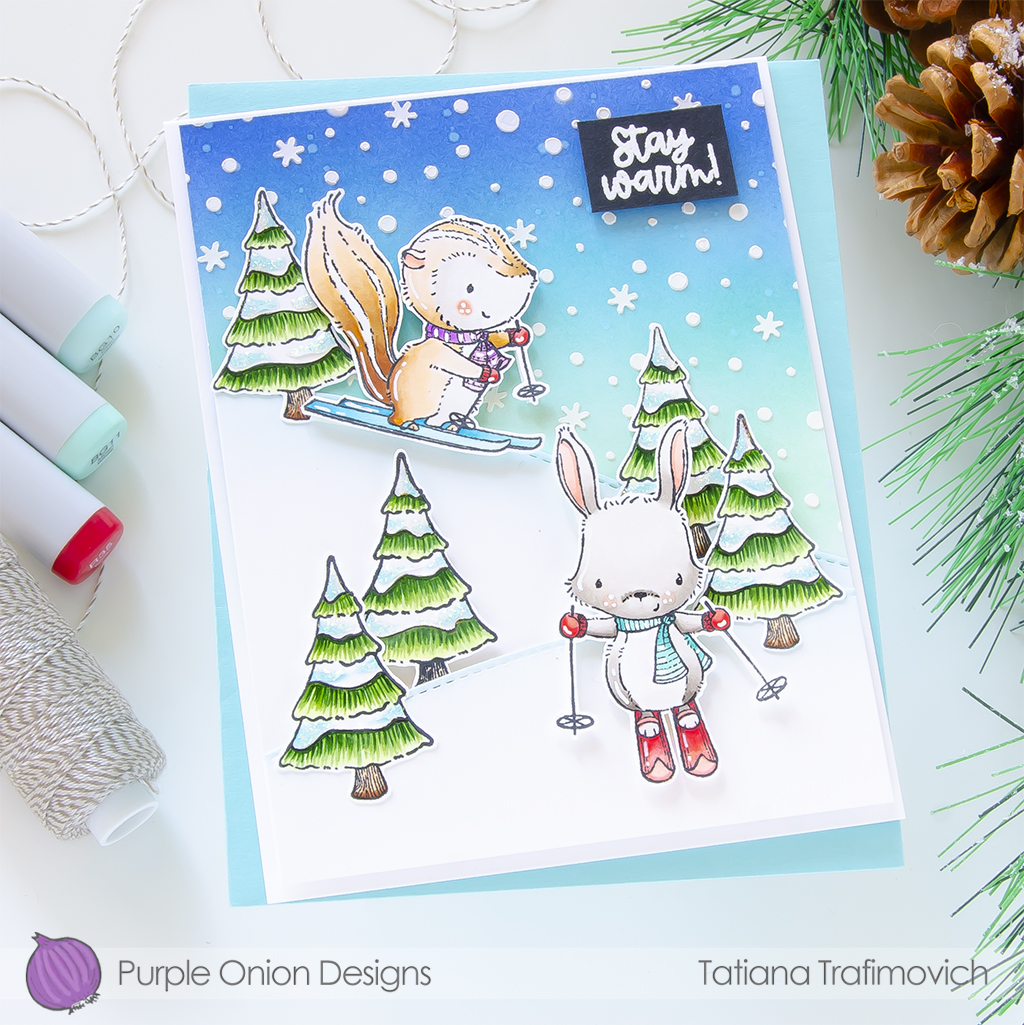 Stay Warm #handmade holiday card by Tatiana Trafimovich #tatianacraftandart #tatianagraphicdesign - stamps by Purple Onion Designs #purpleoniondesigns