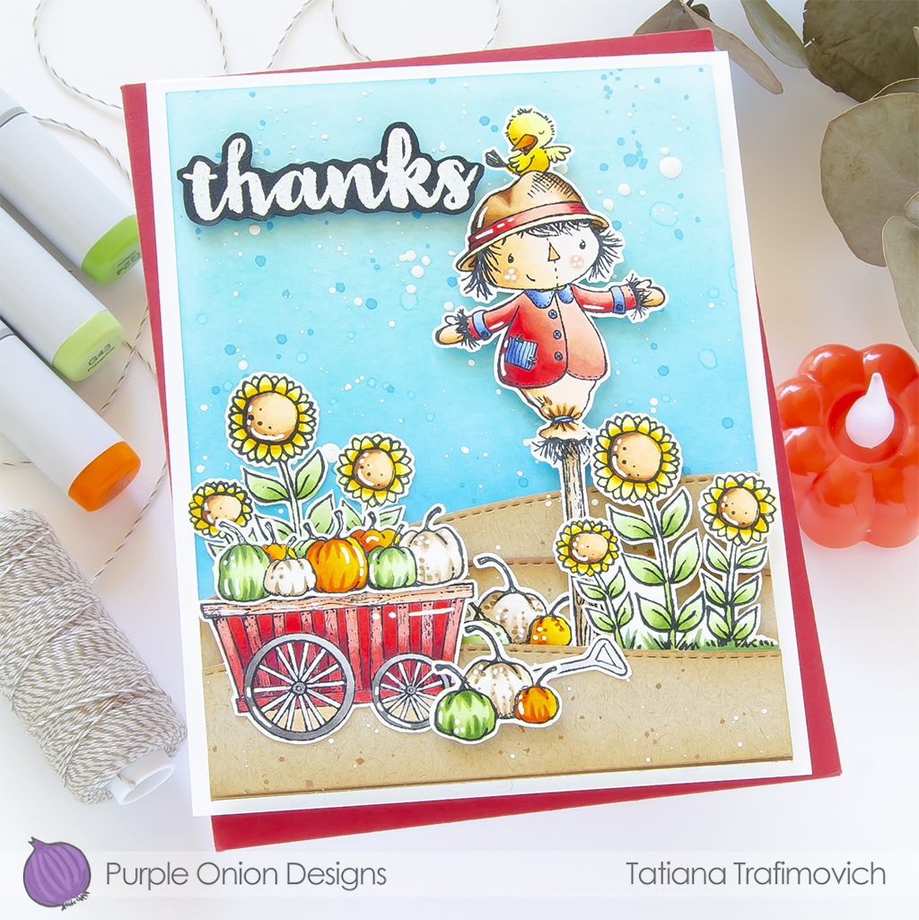 Thanks #handmade card by Tatiana Trafimovich #tatianacraftandart #tatianagraphicdesign - stamps by Purple Onion Designs #purpleoniondesigns