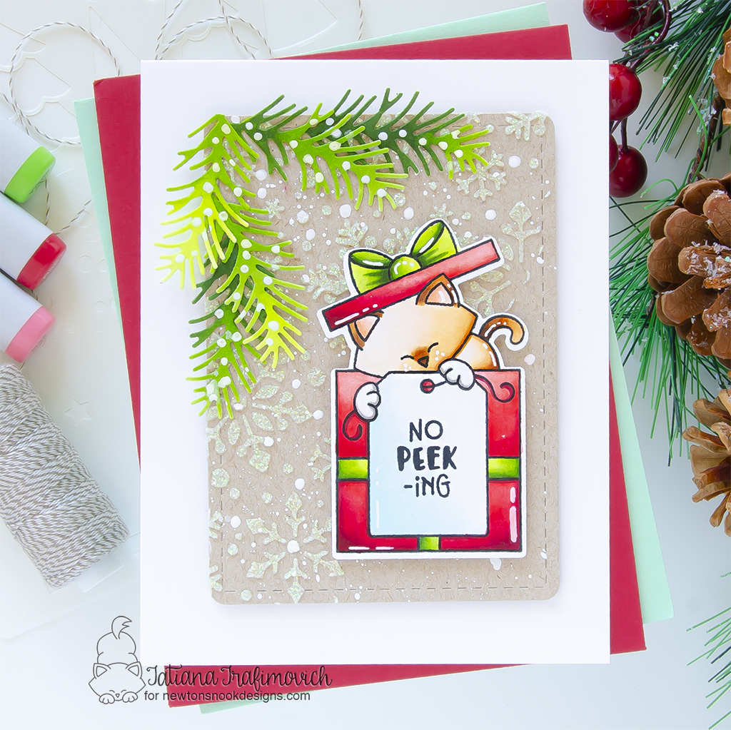 NO PEEKing! #handmade card by Tatiana Trafimovich #tatianagraphicdesign #tatianacraftandart - Newton's Gift stamp set by Newton's Nook Designs #newtonsnook