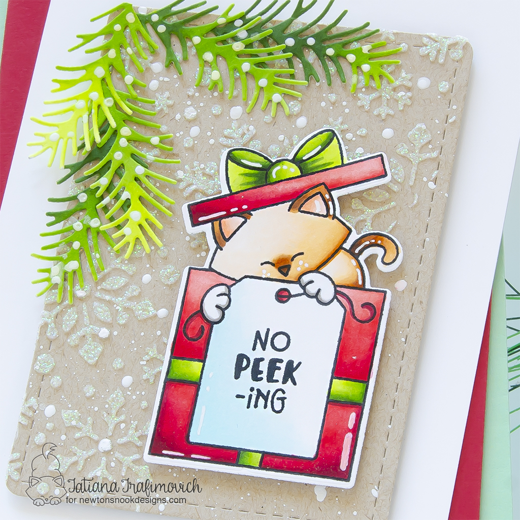 NO PEEKing! #handmade card by Tatiana Trafimovich #tatianagraphicdesign #tatianacraftandart - Newton's Gift stamp set by Newton's Nook Designs #newtonsnook