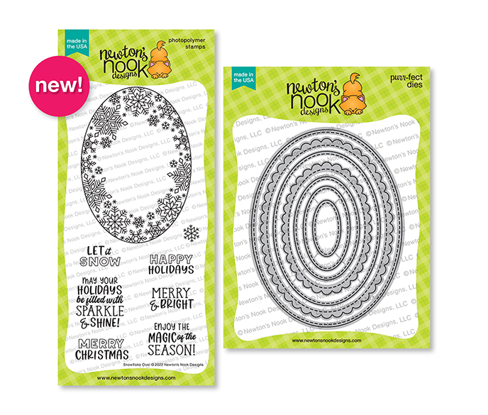 Newton's Nook Designs Snowflake Oval Stamp Set