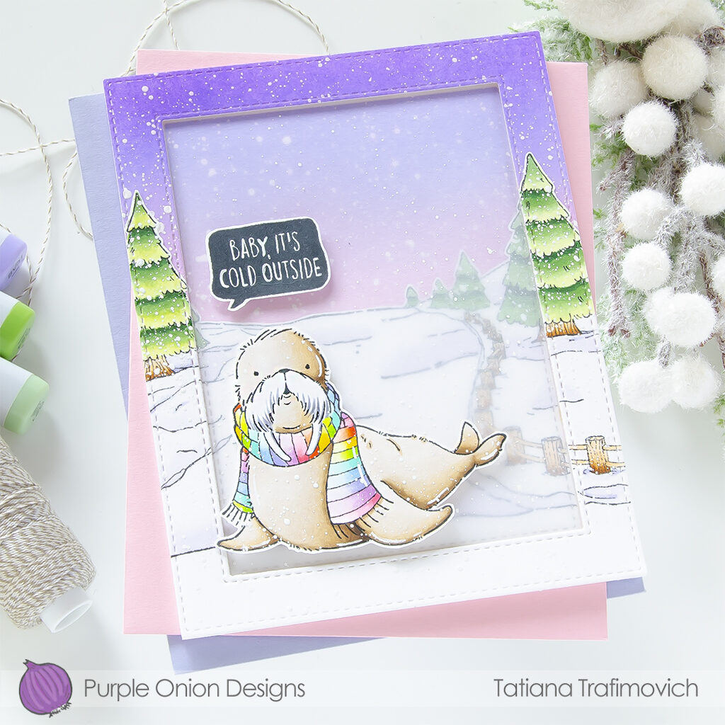 Baby, It's Cold Outside #handmade holiday card by Tatiana Trafimovich #tatianacraftandart #tatianagraphicdesign - stamps by Purple Onion Designs #purpleoniondesigns