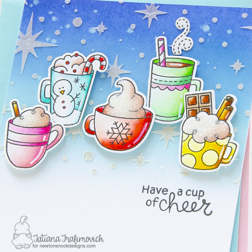 Have A Cup Of Cheer #handmade card by Tatiana Trafimovich #tatianagraphicdesign #tatianacraftandart - Cup of Cocoa stamp set by Newton's Nook Designs #newtonsnook