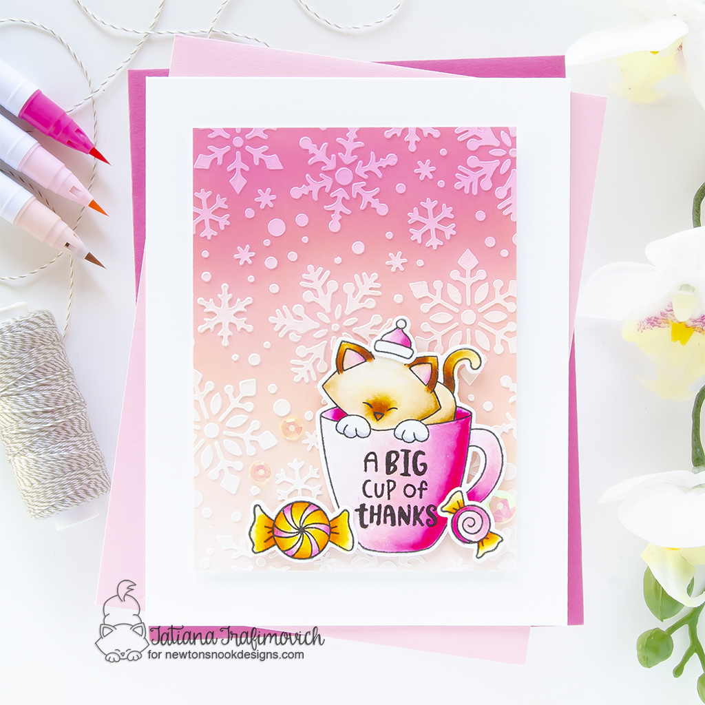 A BIG Cup of Thanks #handmade card by Tatiana Trafimovich #tatianagraphicdesign #tatianacraftandart - Newton's Mug stamp set by Newton's Nook Designs #newtonsnook