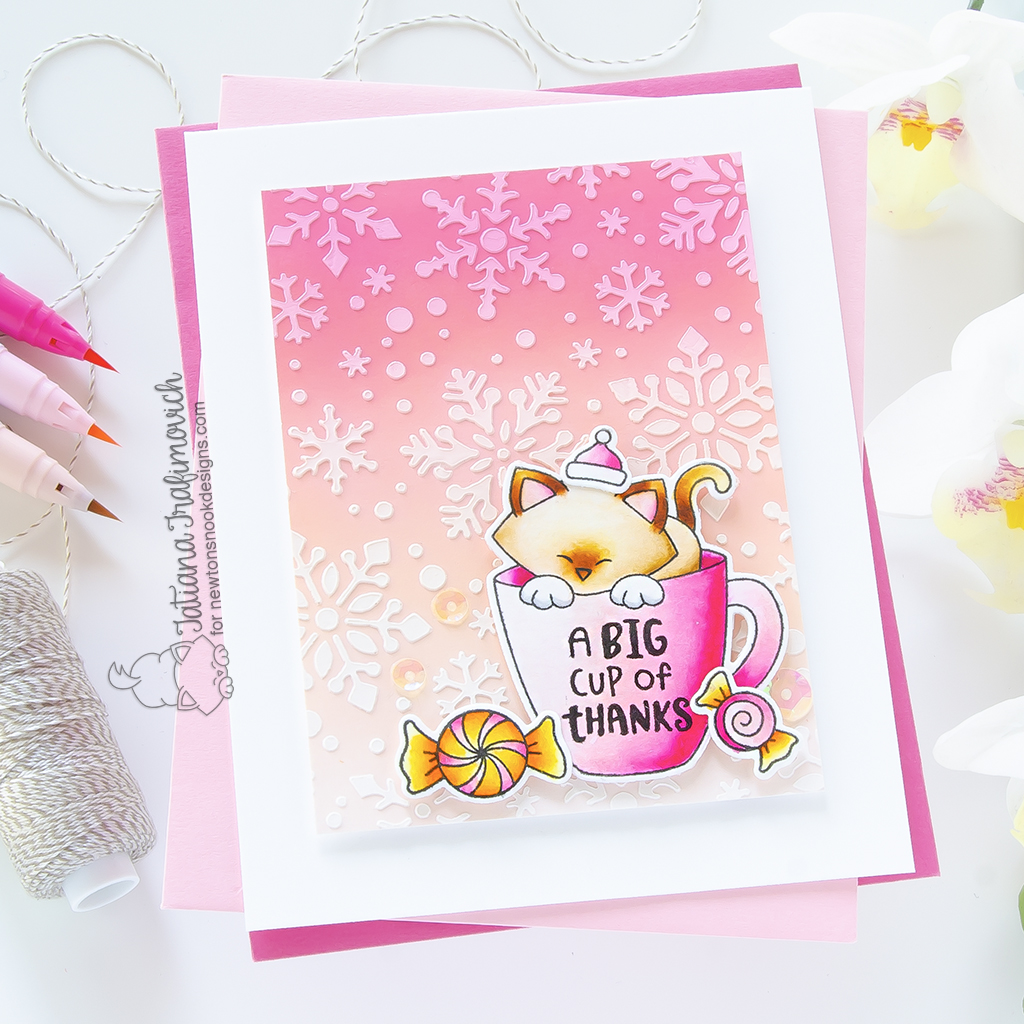 A BIG Cup of Thanks #handmade card by Tatiana Trafimovich #tatianagraphicdesign #tatianacraftandart - Newton's Mug stamp set by Newton's Nook Designs #newtonsnook