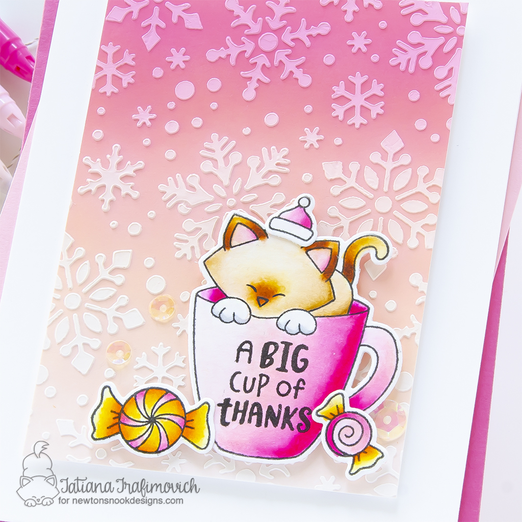 A BIG Cup of Thanks #handmade card by Tatiana Trafimovich #tatianagraphicdesign #tatianacraftandart - Newton's Mug stamp set by Newton's Nook Designs #newtonsnook