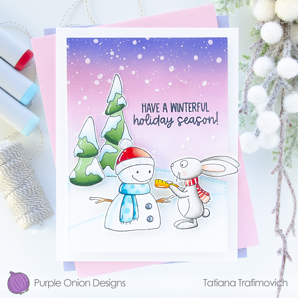 Have A Winterful Holiday Season! #handmade holiday card by Tatiana Trafimovich #tatianacraftandart #tatianagraphicdesign  - stamps by Purple Onion Designs #purpleoniondesigns