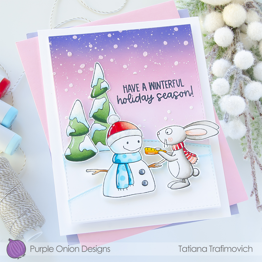 Have A Winterful Holiday Season! #handmade holiday card by Tatiana Trafimovich #tatianacraftandart #tatianagraphicdesign - stamps by Purple Onion Designs #purpleoniondesigns