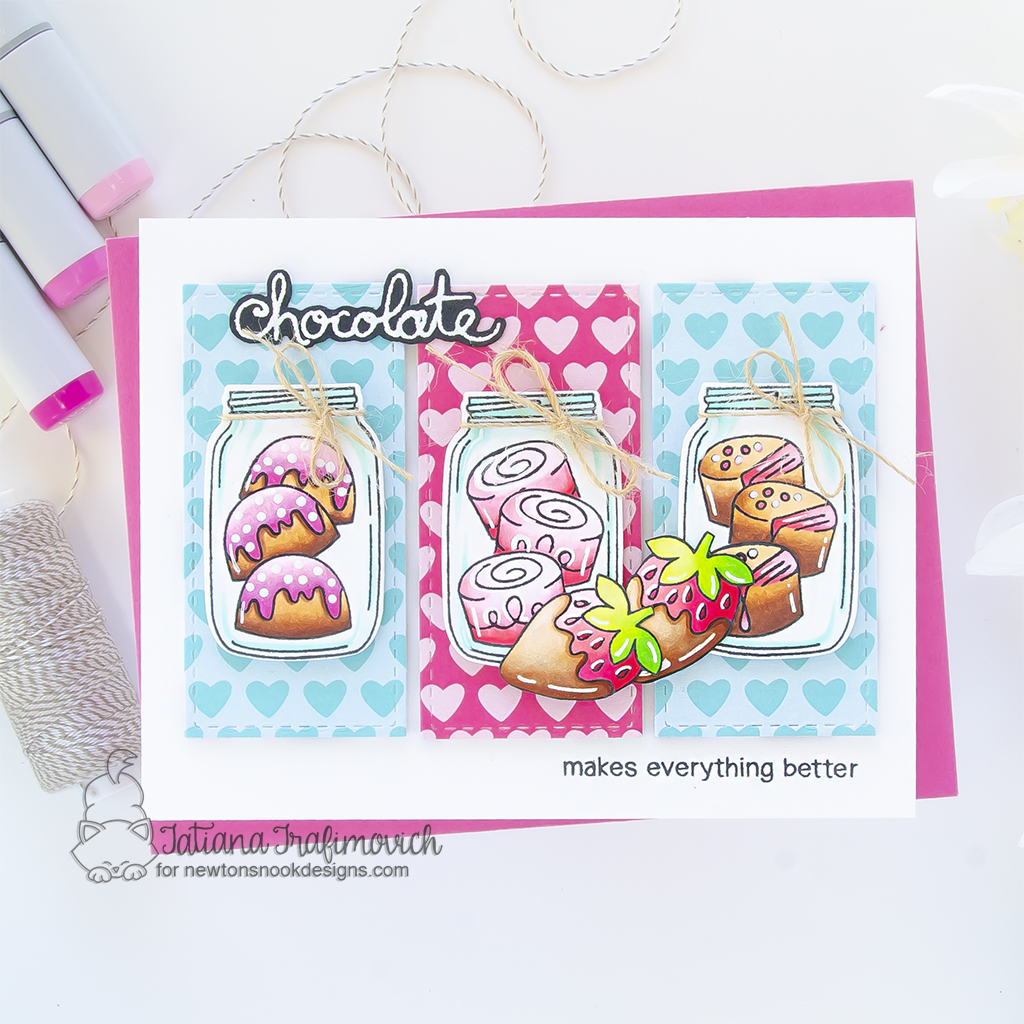 Chocolate Makes Everything Better #handmade card by Tatiana Trafimovich #tatianagraphicdesign #tatianacraftandart - Love & Chocolate stamp set by Newton's Nook Designs #newtonsnook