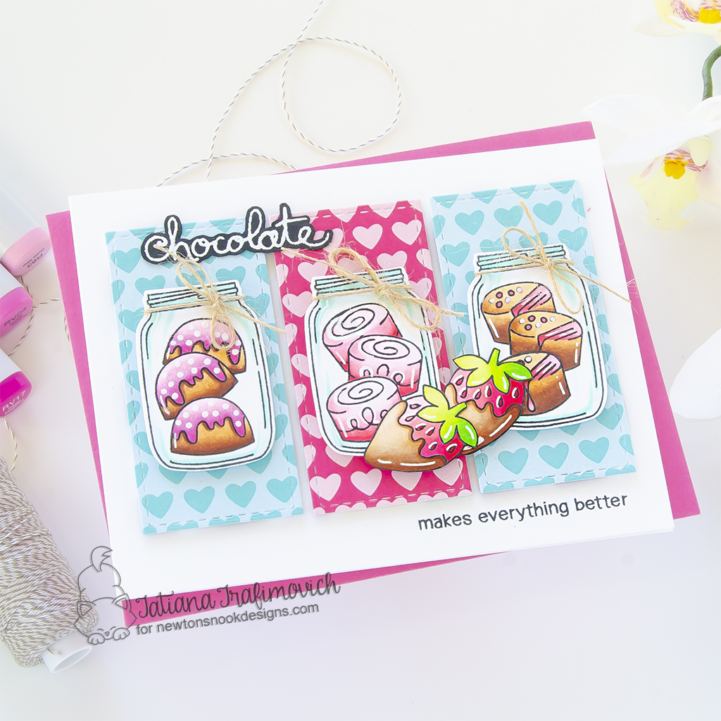 Chocolate Makes Everything Better #handmade card by Tatiana Trafimovich #tatianagraphicdesign #tatianacraftandart - Love & Chocolate stamp set by Newton's Nook Designs #newtonsnook