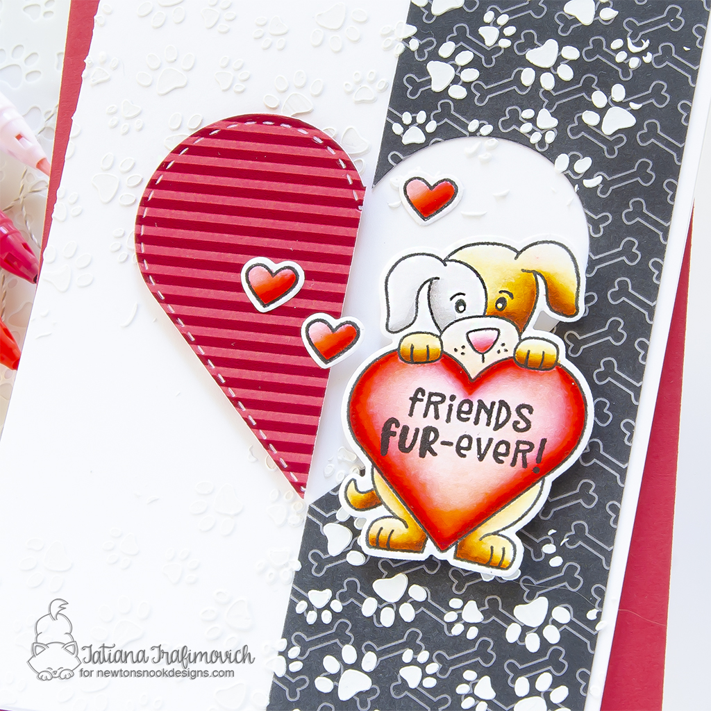 Friends FUR-ever! #handmade card by Tatiana Trafimovich #tatianagraphicdesign #tatianacraftandart - Puppy Heart stamp set by Newton's Nook Designs #newtonsnook