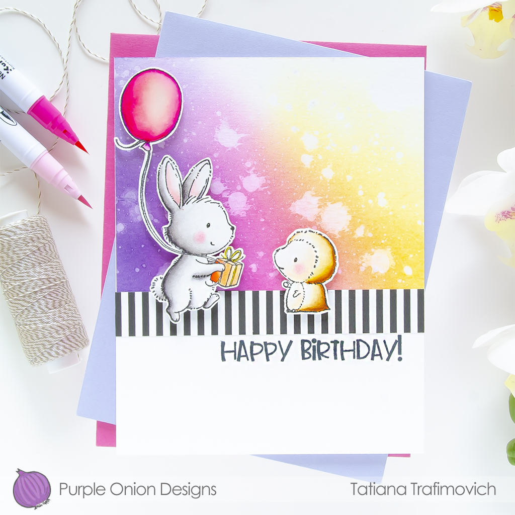 Happy Birthday! #handmade card by Tatiana Trafimovich #tatianacraftandart #tatianagraphicdesign - stamps by Purple Onion Designs #purpleoniondesigns