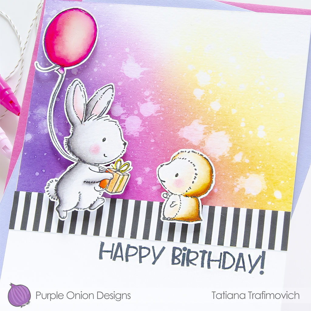 Happy Birthday! #handmade card by Tatiana Trafimovich #tatianacraftandart #tatianagraphicdesign - stamps by Purple Onion Designs #purpleoniondesigns