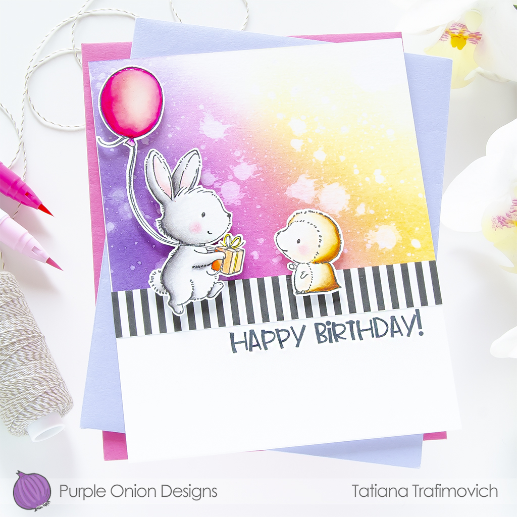 Happy Birthday! #handmade card by Tatiana Trafimovich #tatianacraftandart #tatianagraphicdesign - stamps by Purple Onion Designs #purpleoniondesigns