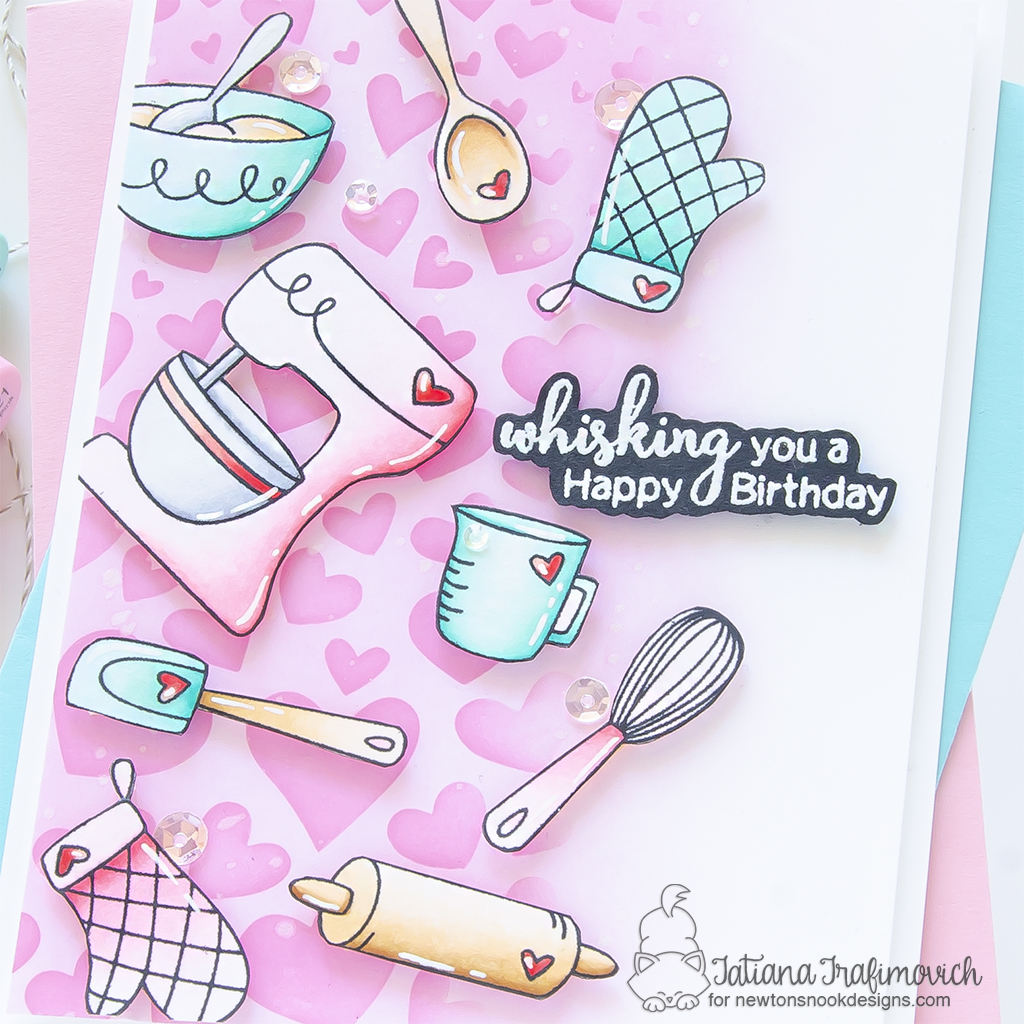 Whisking You A Happy Birthday #handmade card by Tatiana Trafimovich #tatianagraphicdesign #tatianacraftandart - Made From Scratch stamp set by Newton's Nook Designs #newtonsnook