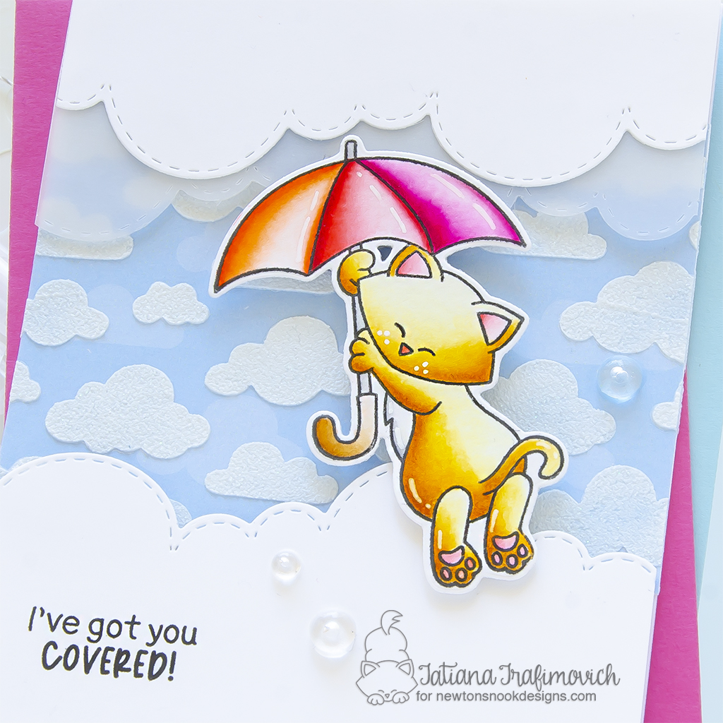 I've Got You Covered! #handmade card by Tatiana Trafimovich #tatianagraphicdesign #tatianacraftandart - Newton's Umbrella stamp set by Newton's Nook Designs #newtonsnook