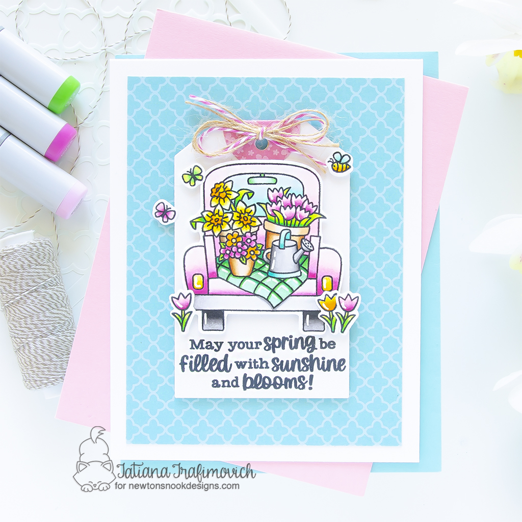 Spring All Occasions #handmade card by Tatiana Trafimovich #tatianagraphicdesign #tatianacraftandart - Spring Haul stamp set by Newton's Nook Designs #newtonsnook