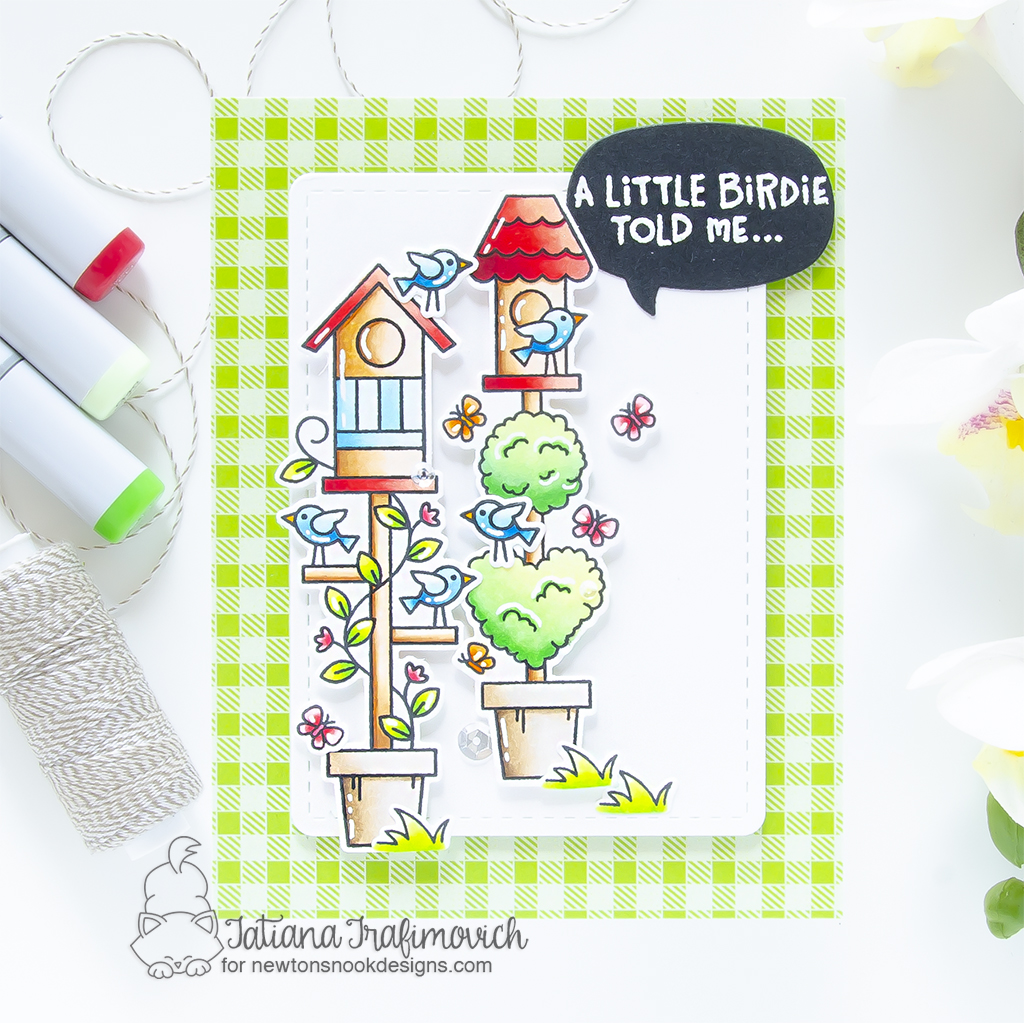 A Little Birdie Told Me... birthday #handmade card by Tatiana Trafimovich #tatianagraphicdesign #tatianacraftandart - Birdhouse Greetings stamp set by Newton's Nook Designs #newtonsnook