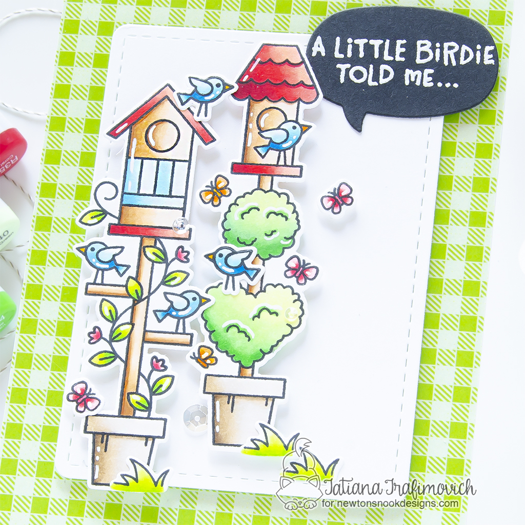 A Little Birdie Told Me... birthday #handmade card by Tatiana Trafimovich #tatianagraphicdesign #tatianacraftandart - Birdhouse Greetings stamp set by Newton's Nook Designs #newtonsnook