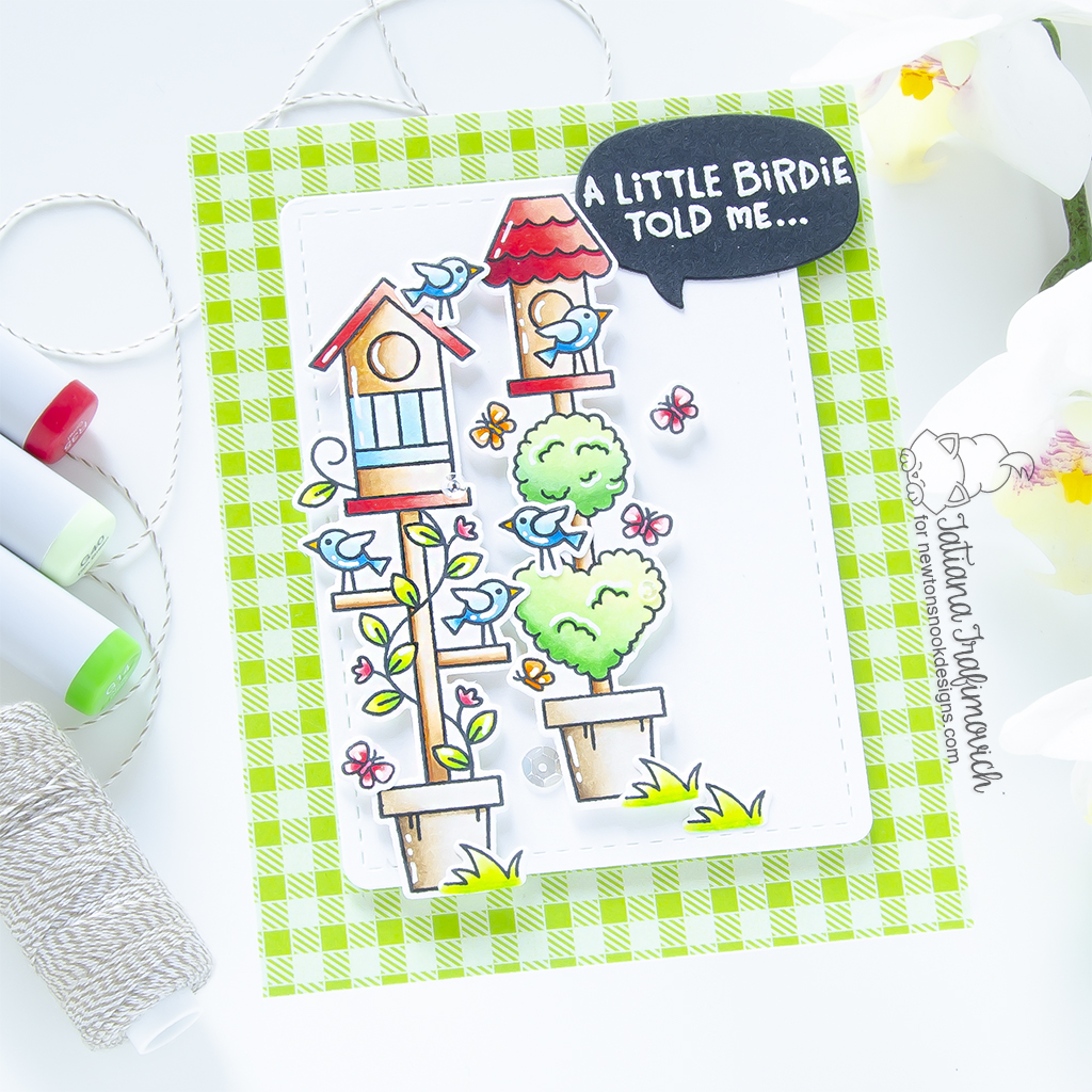 A Little Birdie Told Me... birthday #handmade card by Tatiana Trafimovich #tatianagraphicdesign #tatianacraftandart - Birdhouse Greetings stamp set by Newton's Nook Designs #newtonsnook