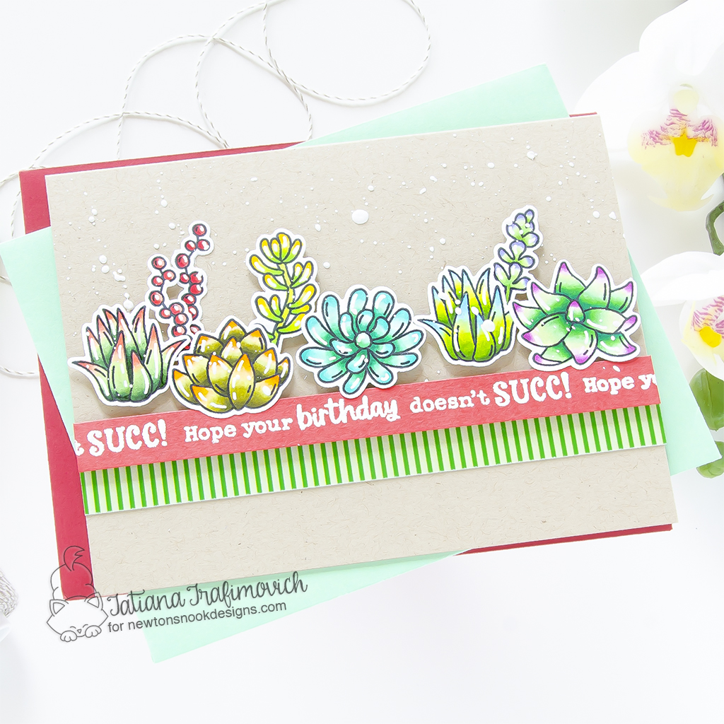 Hope Your Birthday Doesn't SUCC! #handmade card by Tatiana Trafimovich #tatianagraphicdesign #tatianacraftandart - Succulent Garden stamp set by Newton's Nook Designs #newtonsnook