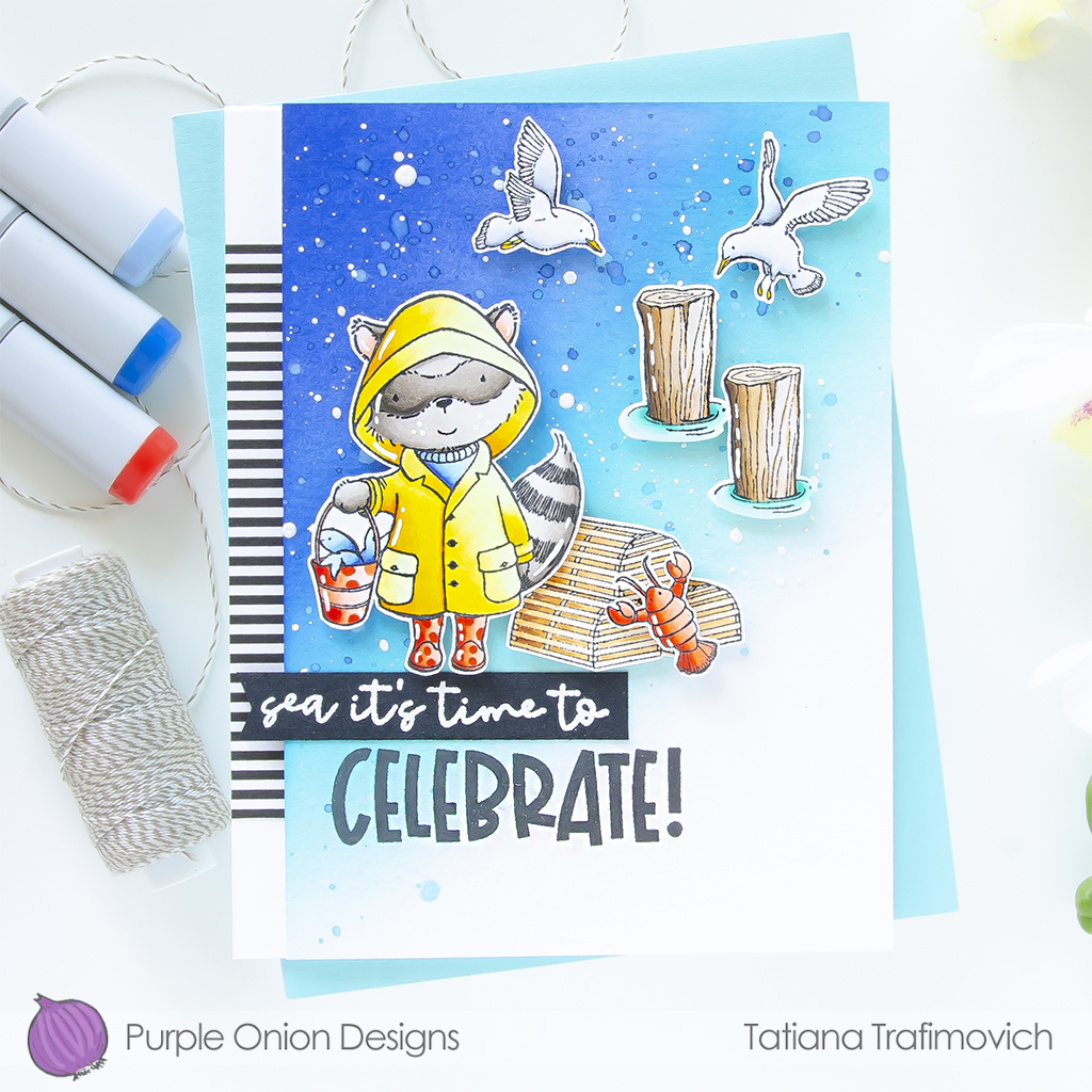 Sea It's Time To Celebrate #handmade card by Tatiana Trafimovich #tatianacraftandart #tatianagraphicdesign - stamps by Purple Onion Designs #purpleoniondesigns