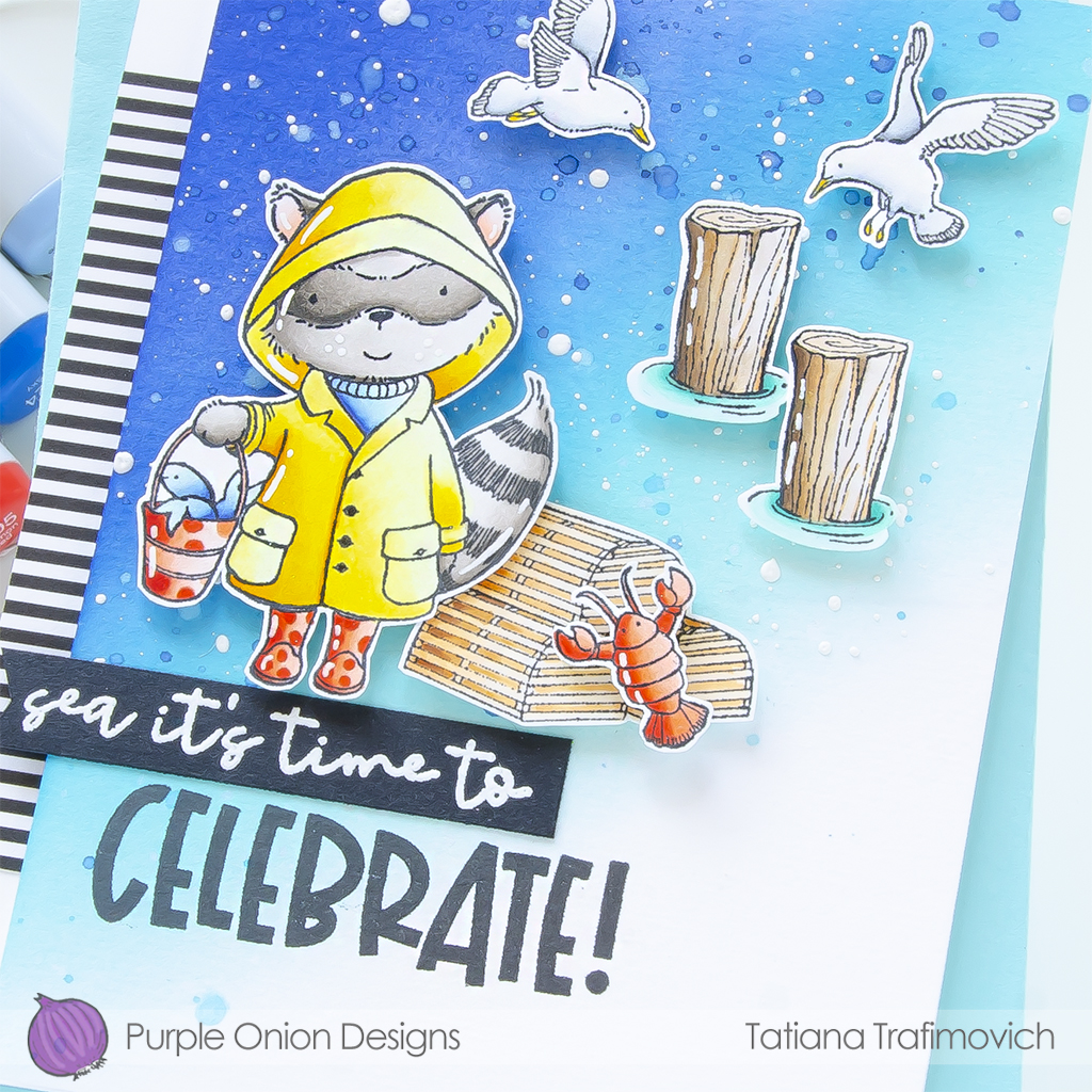 Sea It's Time To Celebrate #handmade card by Tatiana Trafimovich #tatianacraftandart #tatianagraphicdesign - stamps by Purple Onion Designs #purpleoniondesigns