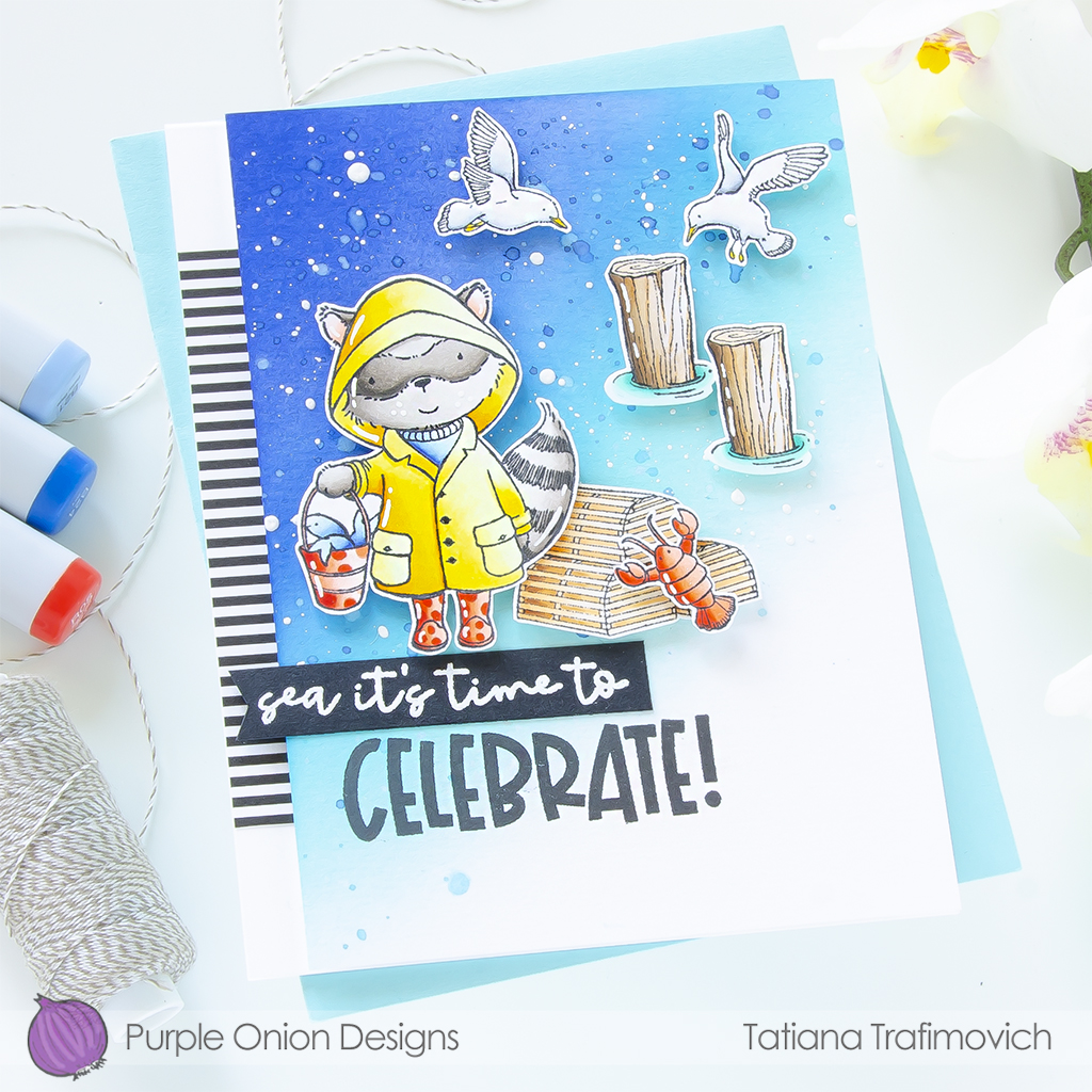 Sea It's Time To Celebrate #handmade card by Tatiana Trafimovich #tatianacraftandart #tatianagraphicdesign - stamps by Purple Onion Designs #purpleoniondesigns