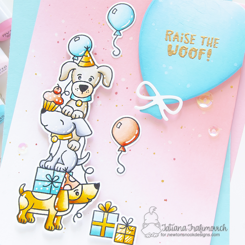 Raise The Woof #handmade card by Tatiana Trafimovich #tatianagraphicdesign #tatianacraftandart - Birthday Barks stamp set by Newton's Nook Designs #newtonsnook