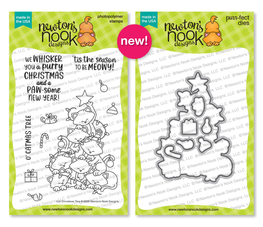 Newton's Nook Designs Cat Christmas Tree Stamp Set