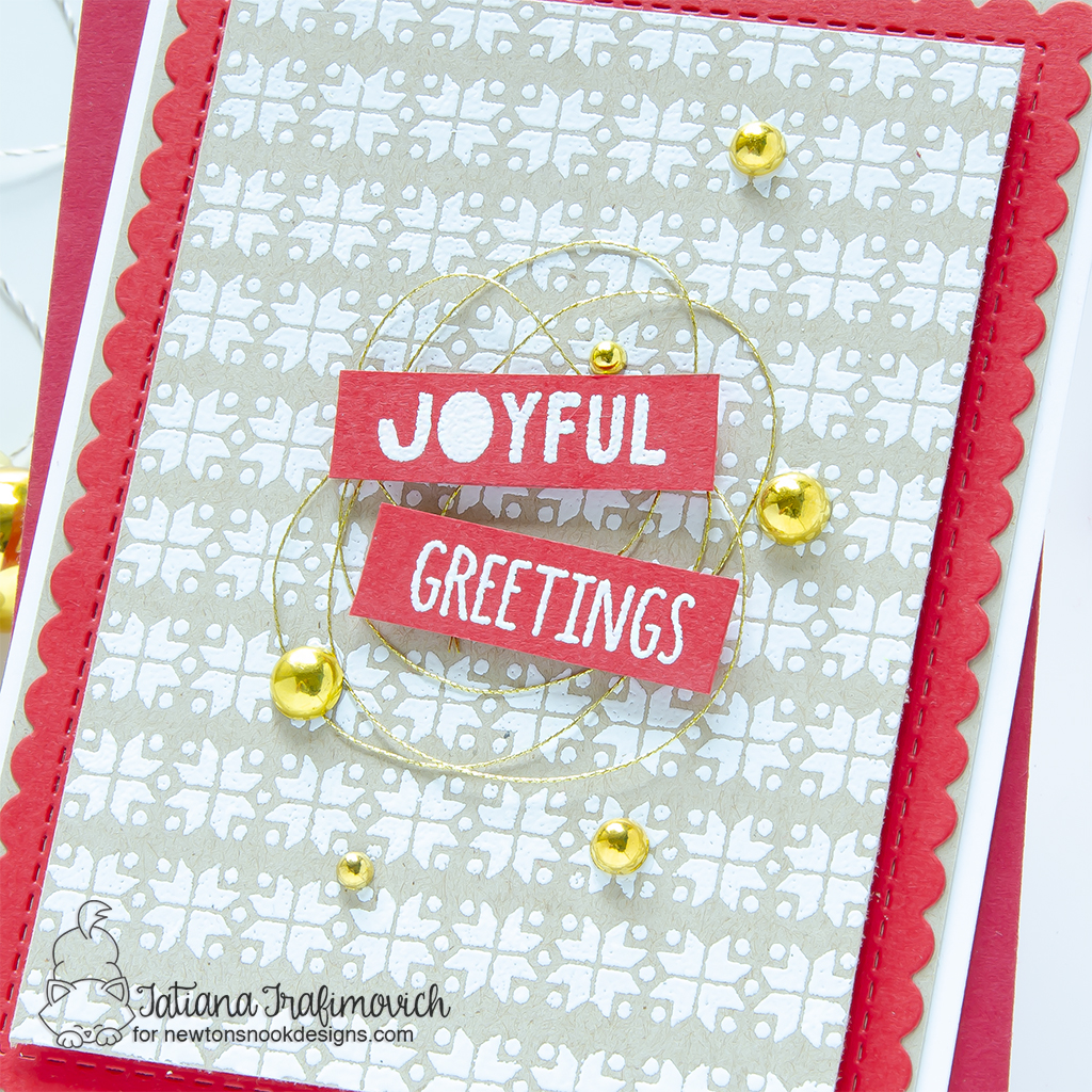 Joyful Greetings #handmade holiday card by Tatiana Trafimovich #tatianagraphicdesign #tatianacraftandart - Scandi Christmas Stam Set by Newton's Nook Designs #newtonsnook