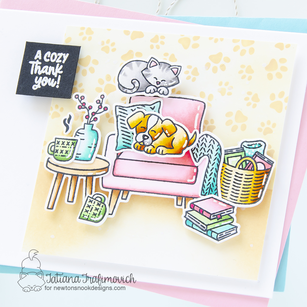 A Cozy Thank You! #handmade card by Tatiana Trafimovich #tatianagraphicdesign #tatianacraftandart - Cozy Home Stamp Set by Newton's Nook Designs #newtonsnook