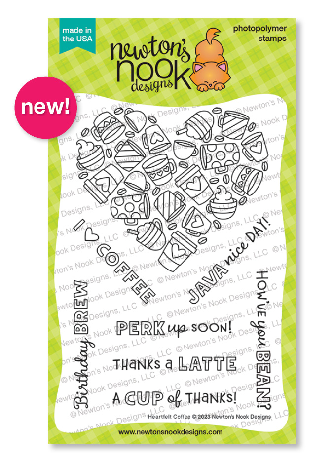 Newton's Nook Designs Heartfelt Coffee Stamp Set