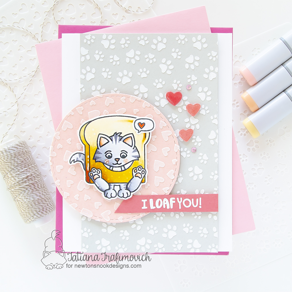 I Loaf You #handmade card by Tatiana Trafimovich #tatianagraphicdesign #tatianacraftandart - Knead Kittens Stamp Set by Newton's Nook Designs #newtonsnook