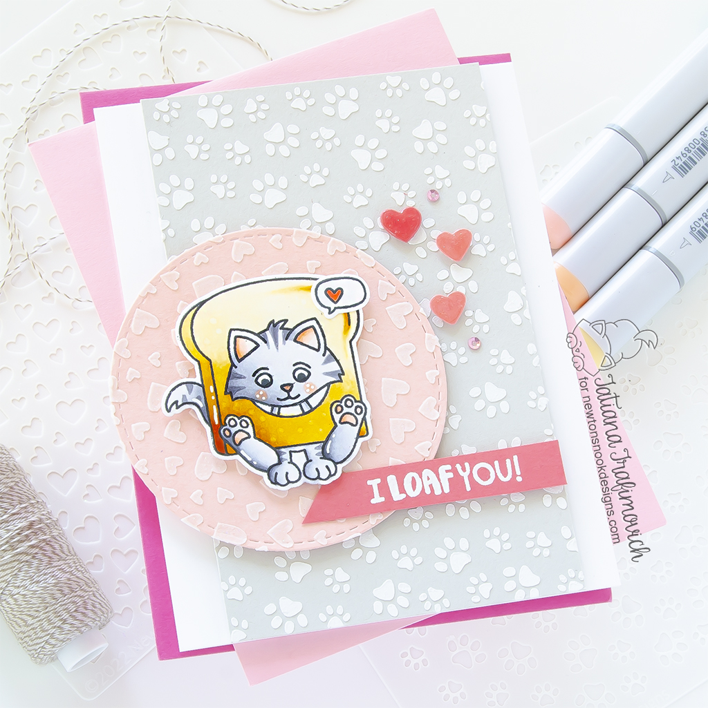 I Loaf You #handmade card by Tatiana Trafimovich #tatianagraphicdesign #tatianacraftandart - Knead Kittens Stamp Set by Newton's Nook Designs #newtonsnook