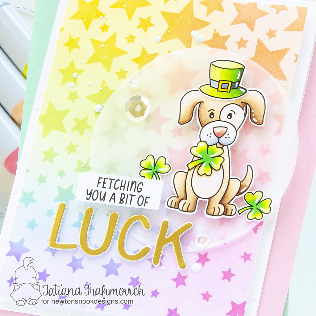 Fetching You A Bit Of LUCK #handmade card by Tatiana Trafimovich #tatianagraphicdesign #tatianacraftandart - Lucky Dog Stamp Set by Newton's Nook Designs #newtonsnook