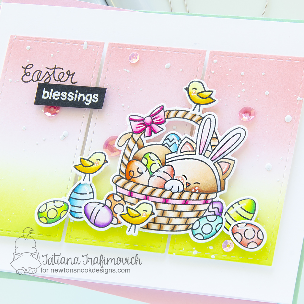 Easter Blessings #handmade card by Tatiana Trafimovich #tatianagraphicdesign #tatianacraftandart - Newton's Easter Basket Stamp Set by Newton's Nook Designs #newtonsnook