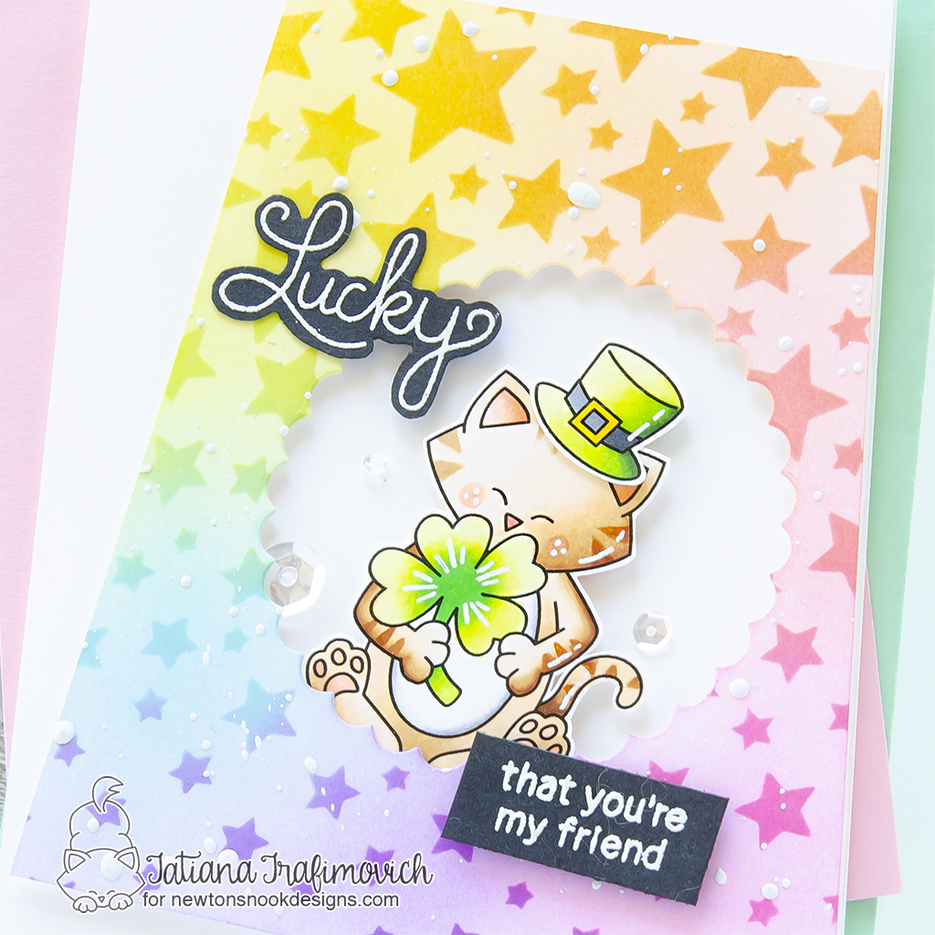 Lucky Than You're My Friend #handmade card by Tatiana Trafimovich #tatianagraphicdesign #tatianacraftandart - Newton's Lucky Clover Stamp Set by Newton's Nook Designs #newtonsnook