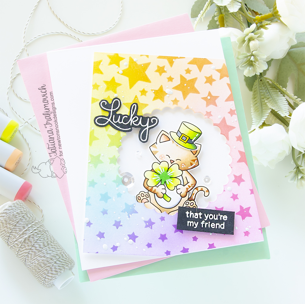 Lucky Than You're My Friend #handmade card by Tatiana Trafimovich #tatianagraphicdesign #tatianacraftandart - Newton's Lucky Clover Stamp Set by Newton's Nook Designs #newtonsnook