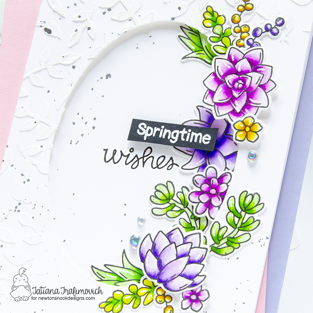 Spring Wishes #handmade card by Tatiana Trafimovich #tatianagraphicdesign #tatianacraftandart - Succulent Garden Stamp Set by Newton's Nook Designs #newtonsnook