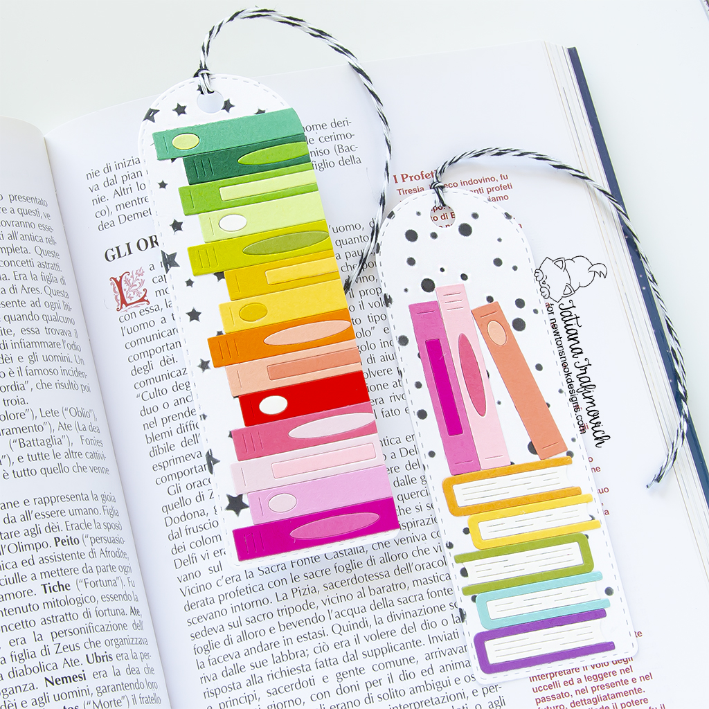 handmade bookmark by Tatiana Trafimovich #tatianagraphicdesign #tatianacraftandart - Bookmark II Die Set by Newton's Nook Designs #newtonsnook